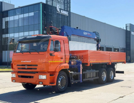 Бортовой КАМАЗ 65115 с КМУ DongYang SS1966 ACE + буровое оборудование
