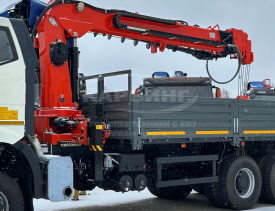 Бортовой FAW CA3250 с КМУ Kanglim KS2056 + буровая навеска